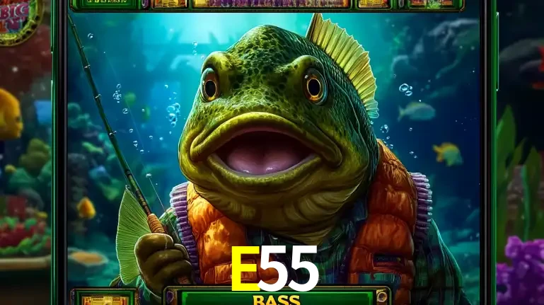 Personagem de peixe pescador do popular jogo de slot com tema de pescaria, uma das emocionantes opções de caça-níqueis para jogar e ganhar no cassino E55.